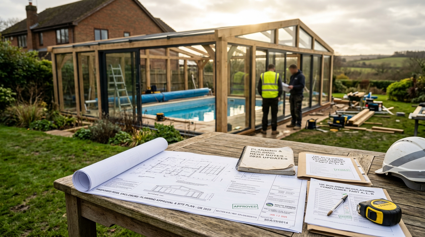 Planning a Pool Enclosure in the UK: Regulations, Permissions, and What Homeowners Need to Know in 2025