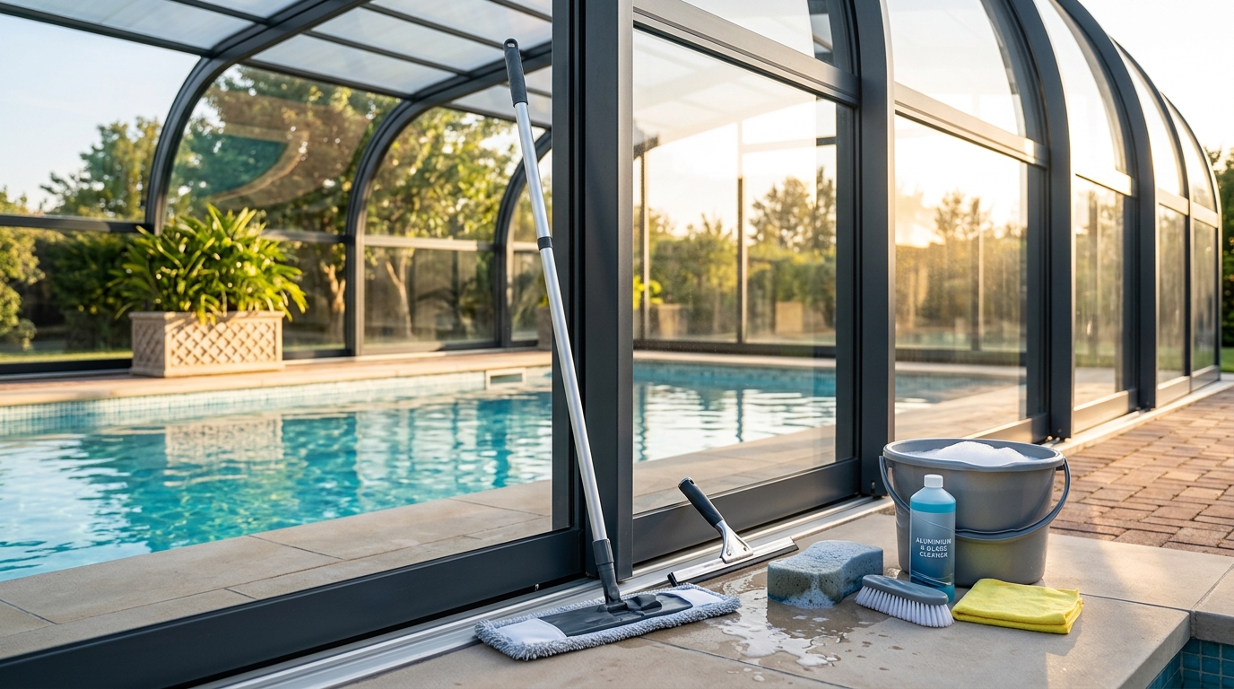 Keeping Your Pool Enclosure Spotless: The Best Cleaning Tools and Techniques for Aluminium and Glass